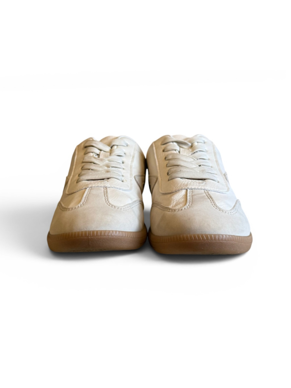 Dolce Vita Women's Quantum Beige Leather Sneakers Gum Sole Sz 8 Casual Trainer - Picture 5 of 9